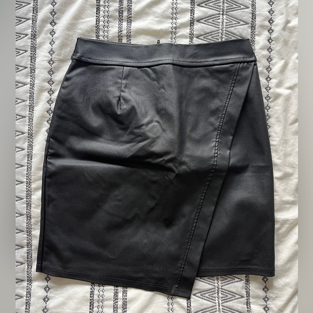 Windsor Asymmetrical Faux Leather Skirt